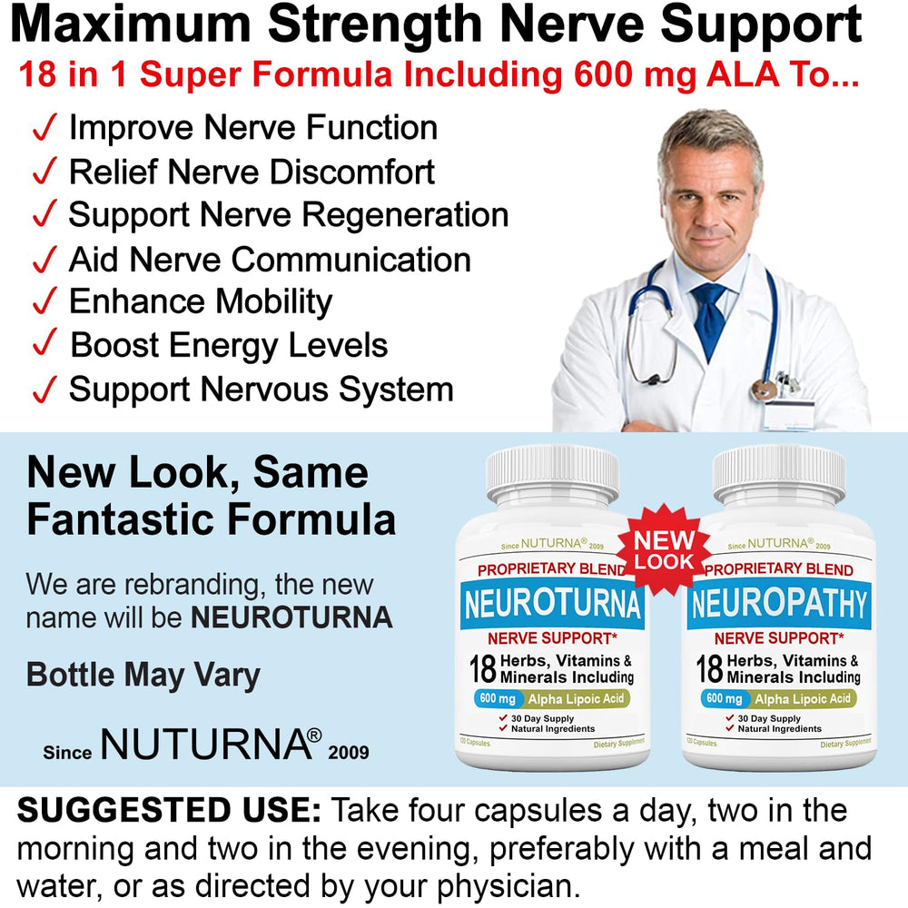 Nerves in toes and feet supported by the supplement