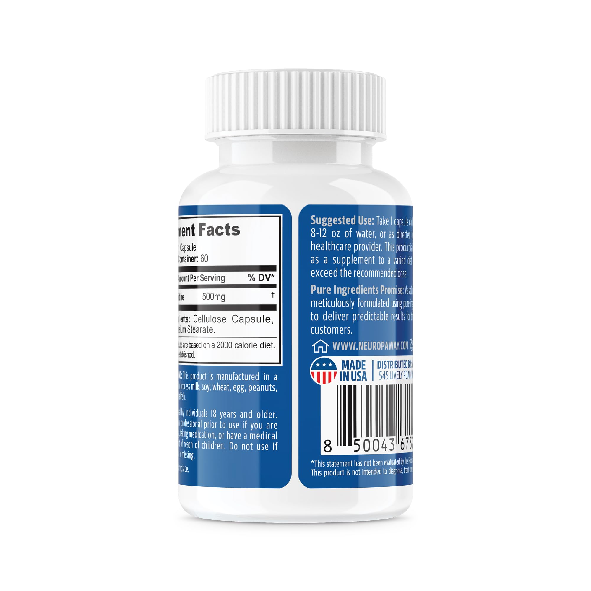 Third-party testing badge on NeuropAWAY packaging