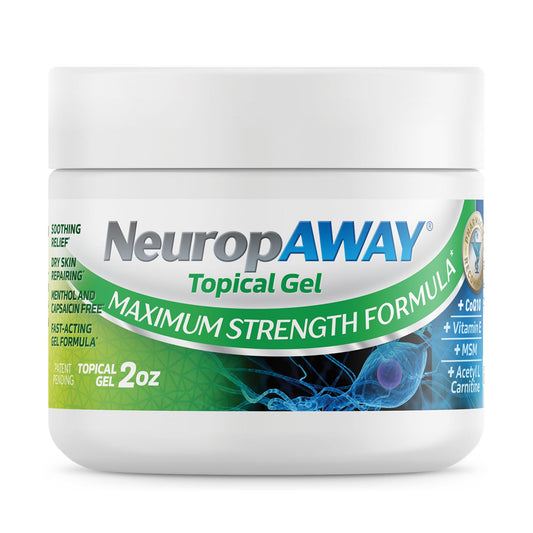 NeuropAWAY Maximum Strength Gel bottle front view for targeted relief.