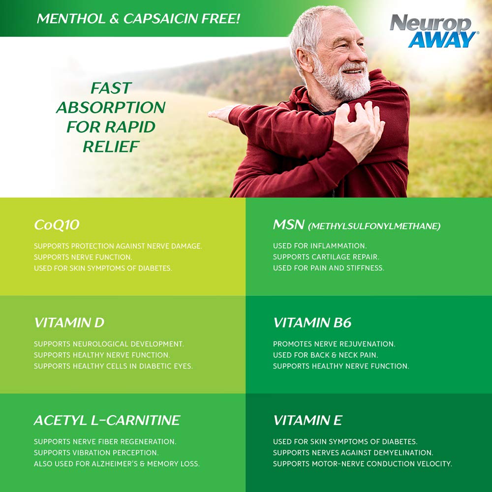 NeuropAWAY Maximum Strength Gel with argan oil signals nourishing skin support.