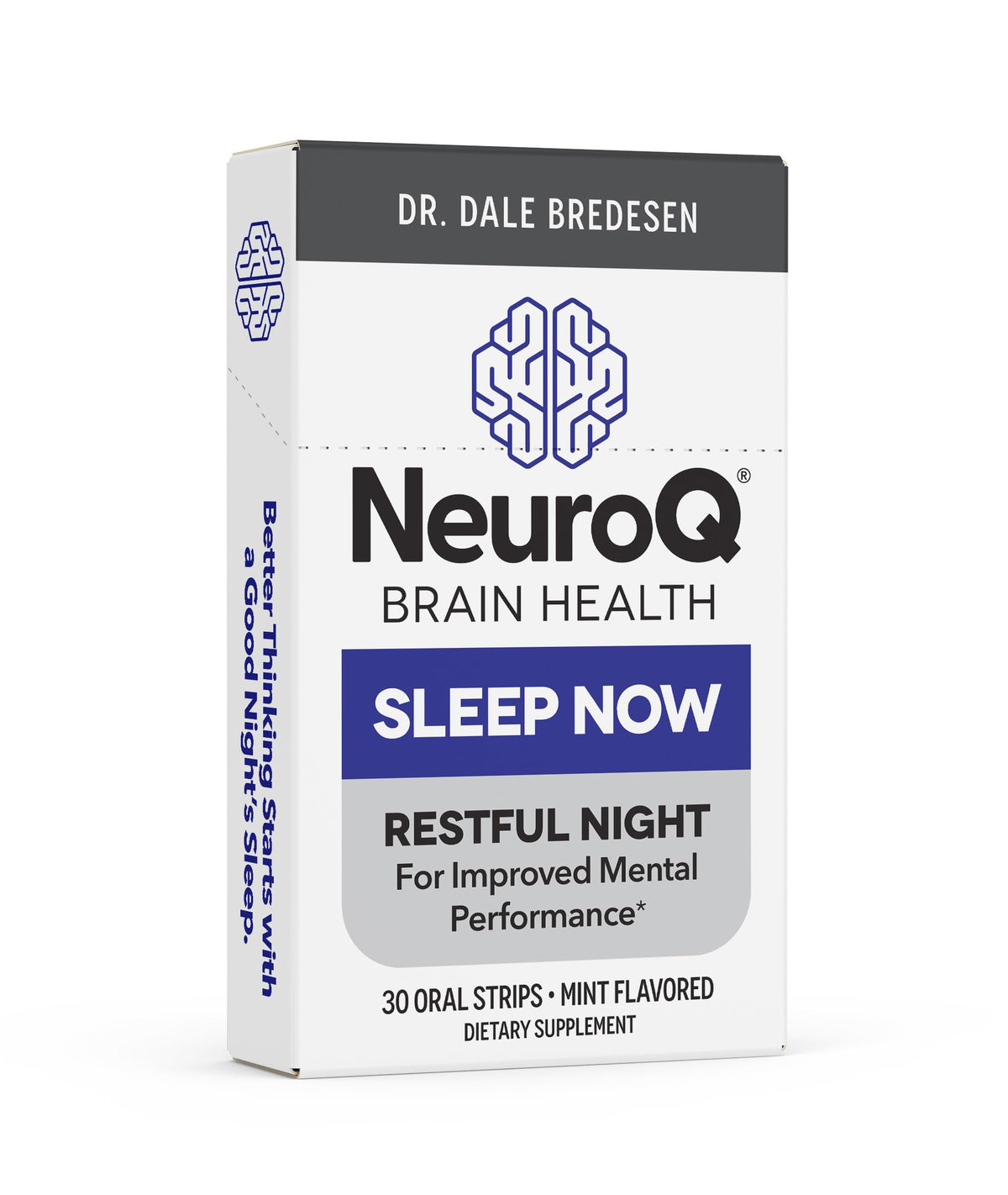 LifeSeasons NeuroQ Sleep Now mint oral strips box – front view