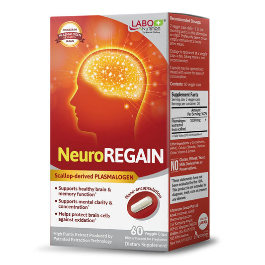 Bottle of LABO NeuroREGAIN dietary supplement