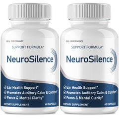 Front view of Neurosilence capsules bottle