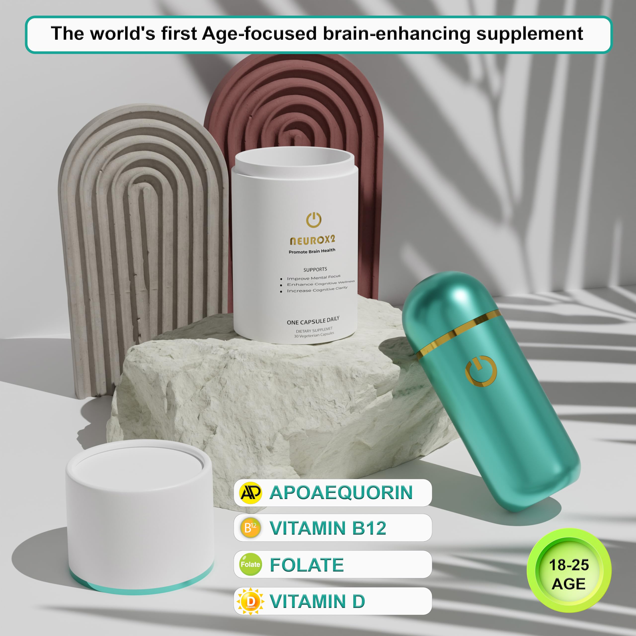Infographic showing age-group focus for NEUROX2 (18-25)