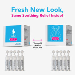 NAVEH PHARMA box-packaging display conveys ready-for-use saline for families.