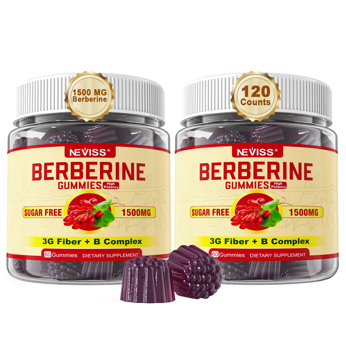 NEVISS Berberine 1500mg bottle label