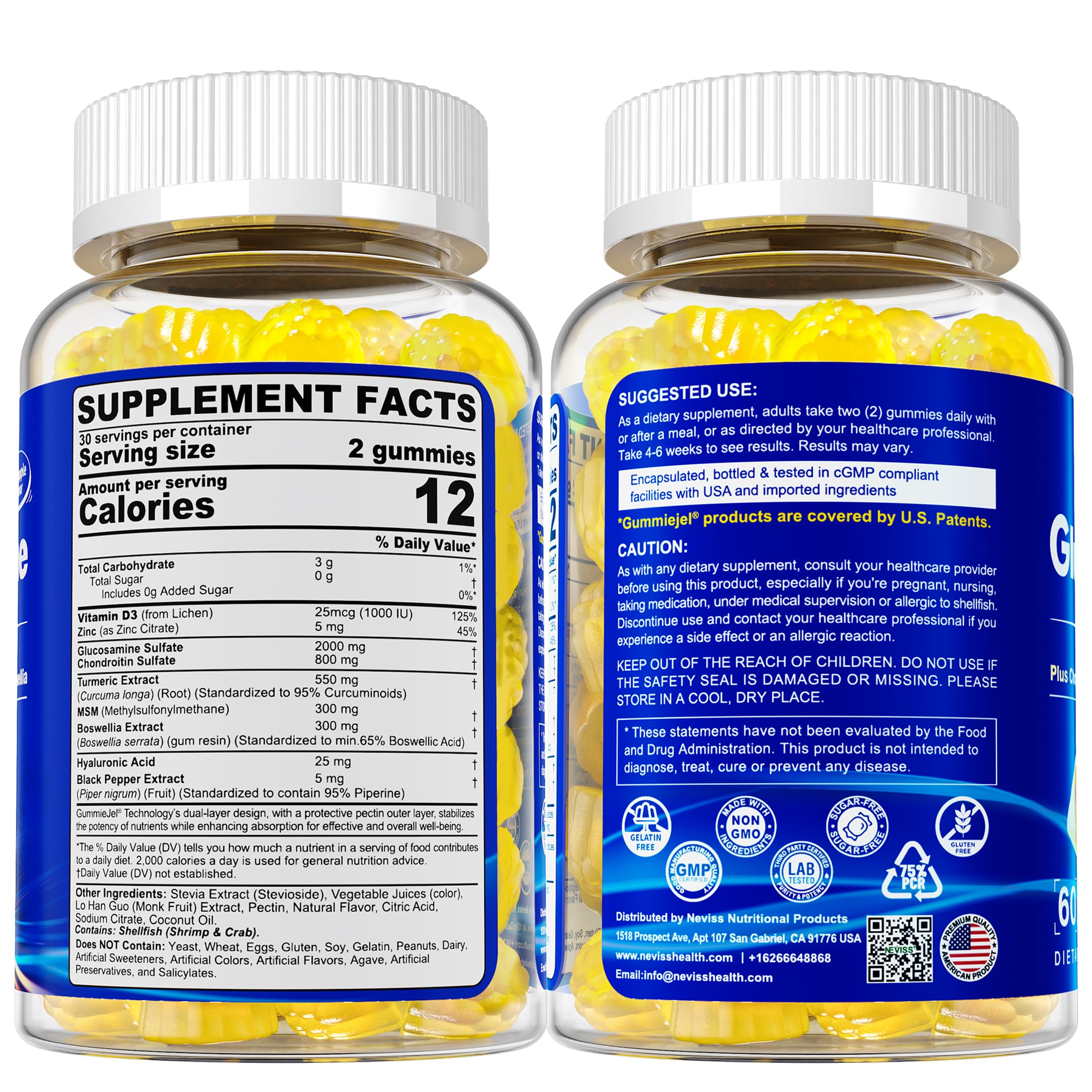 Eco-friendly packaging for NEVISS Glucosamine gummies