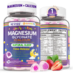 Neviss Magnesium Glycinate + Calcium Gummies bottle front view