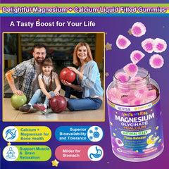 Adult and child servings of gummies for sleep support