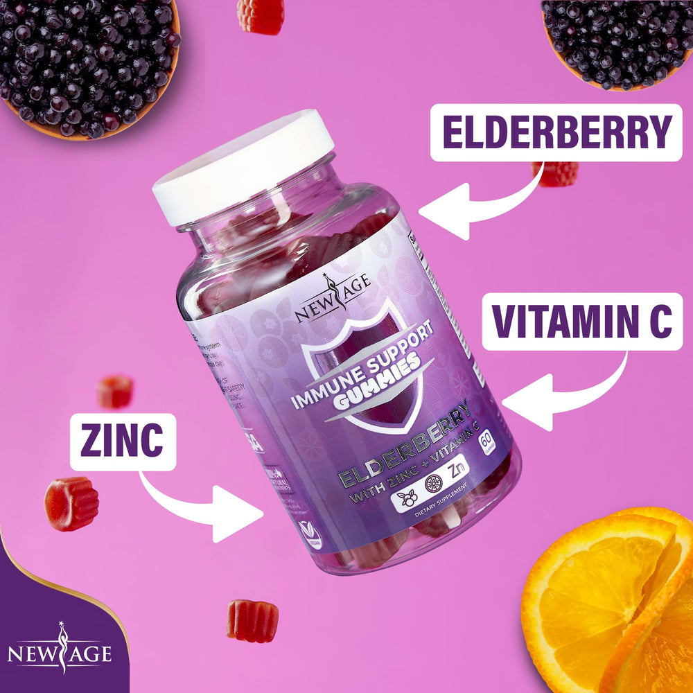 NEW AGE Immune Support Gummies bottle with 120 count