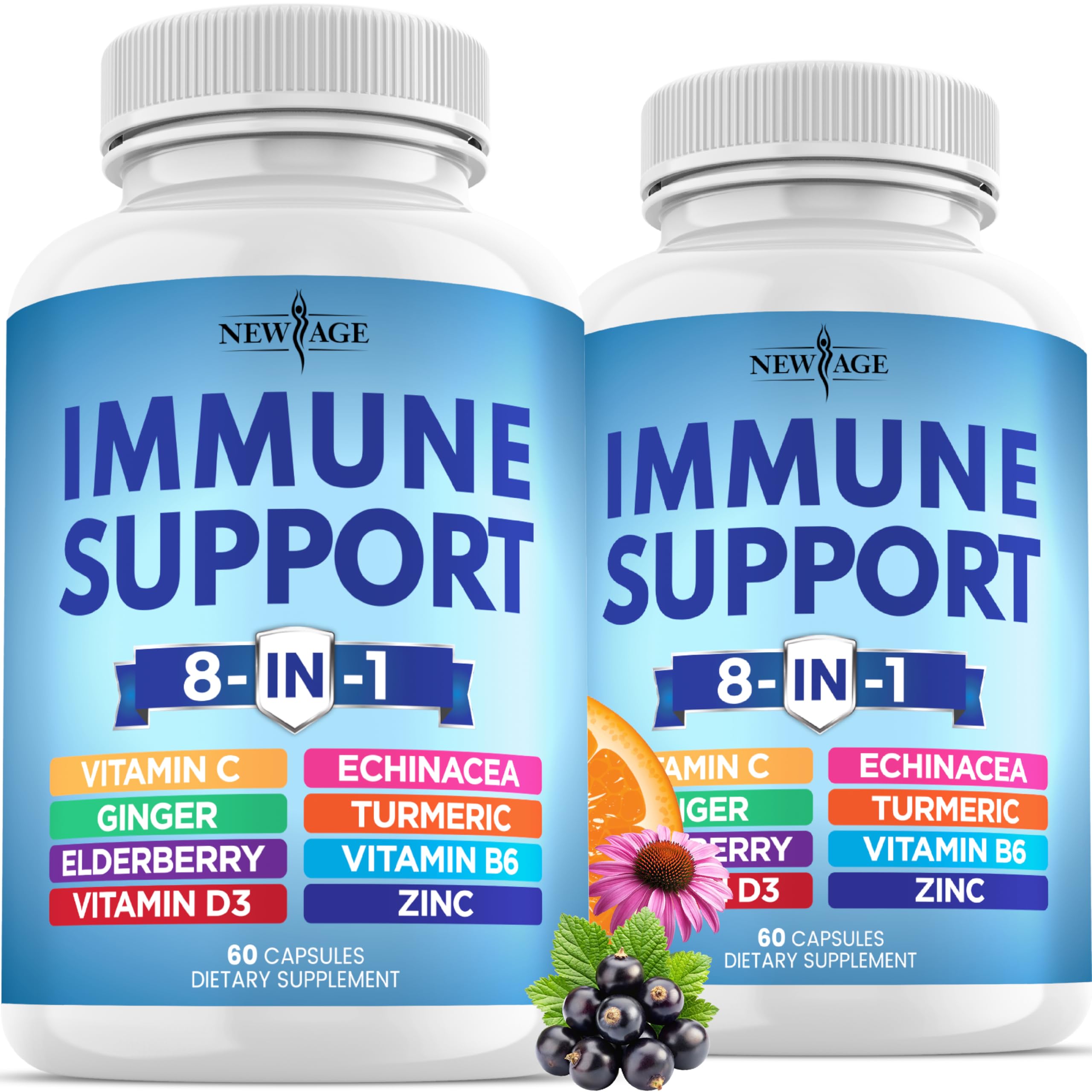 New Age 8-in-1 Immune Support Booster bottle label