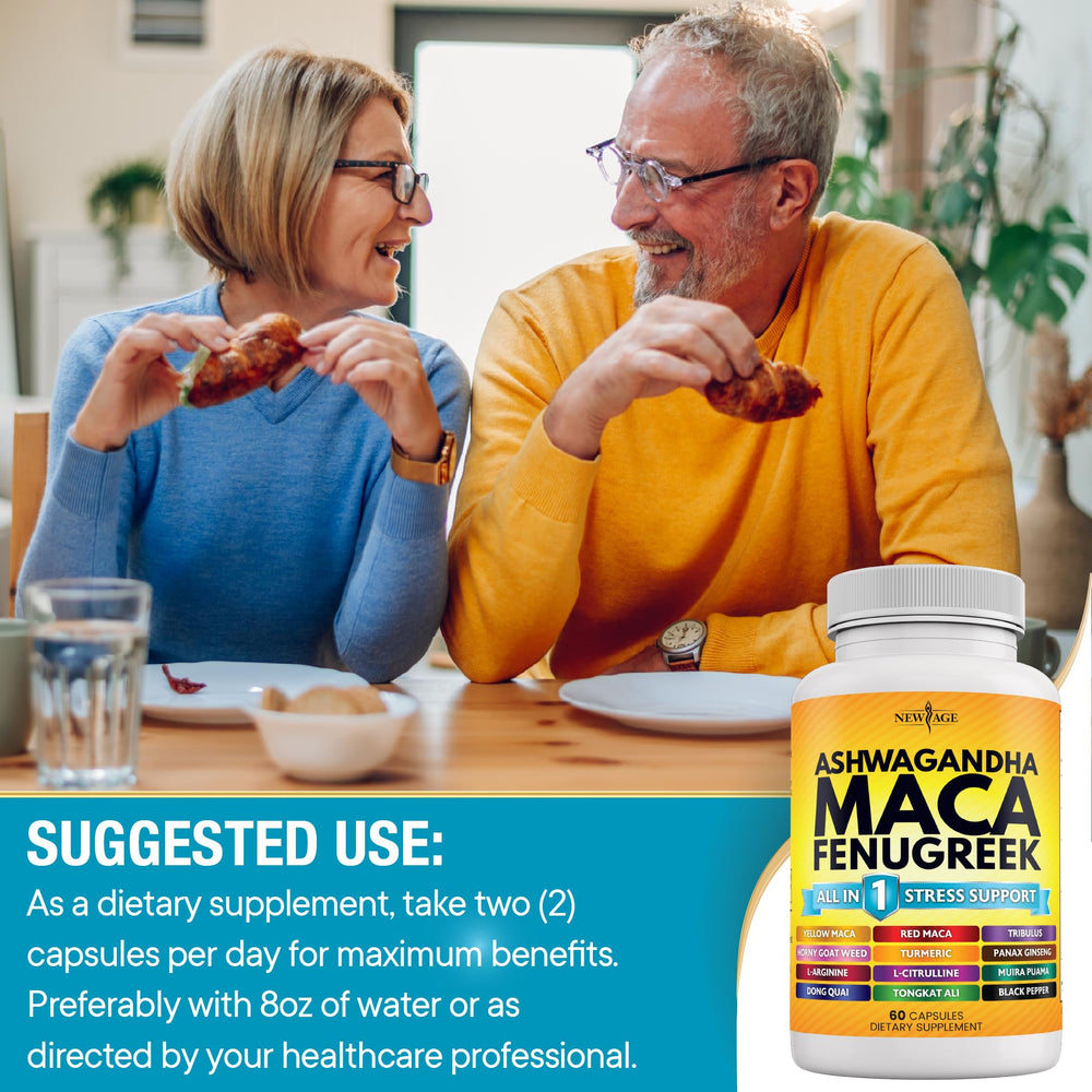 Non-GMO and Gluten-Free icons for NEW AGE supplement