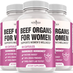 New Age Beef Organ Supplement for Women bottle on white background