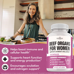 180-caplet bottle of beef organ supplement for women's health