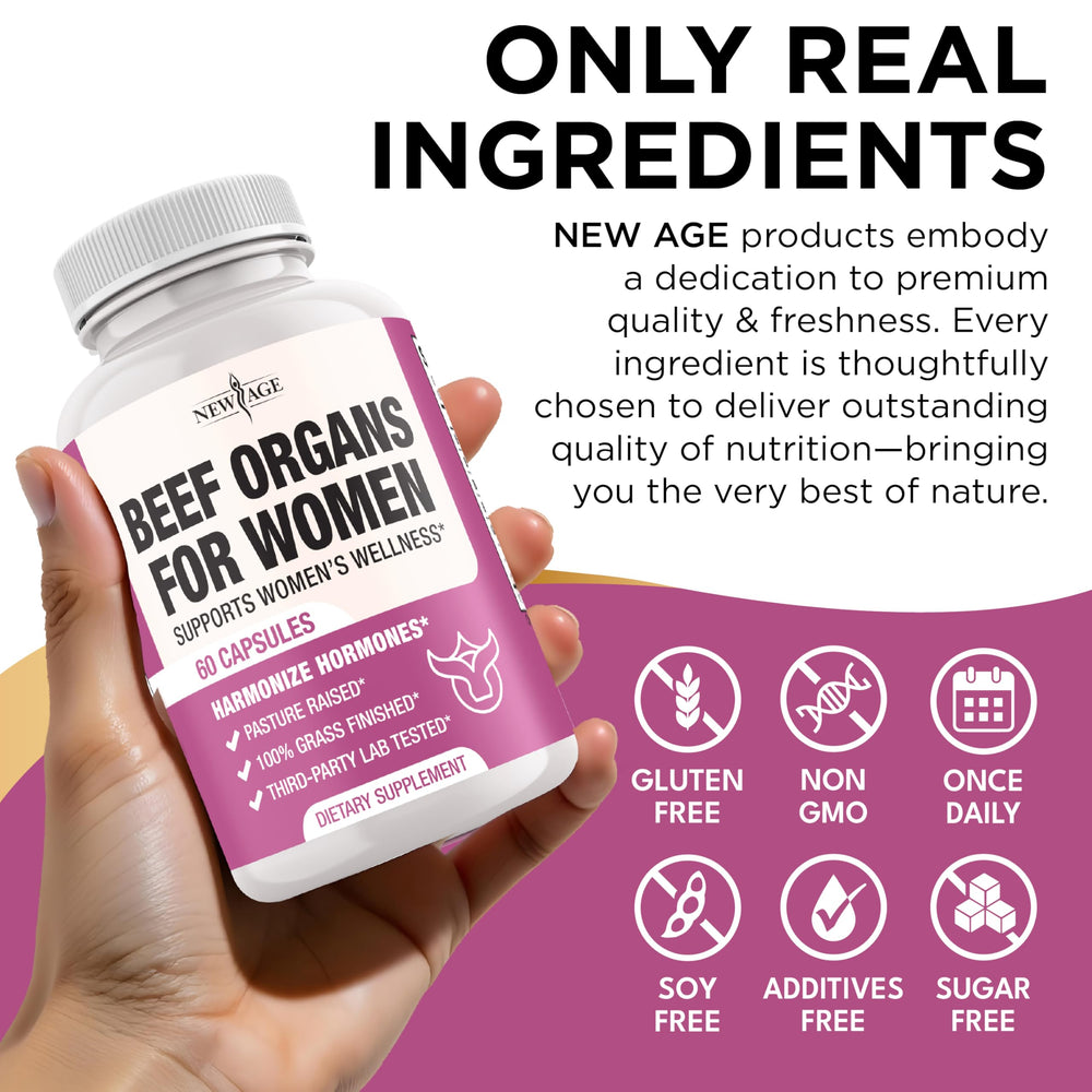 Beef organ supplement capsules with label