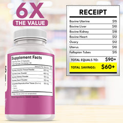 Grass-fed organ blend ingredients for women