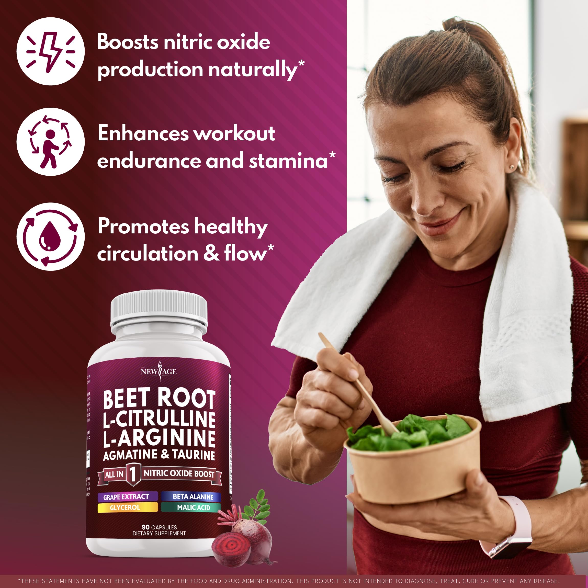Beet root powder and natural ingredients arrangement