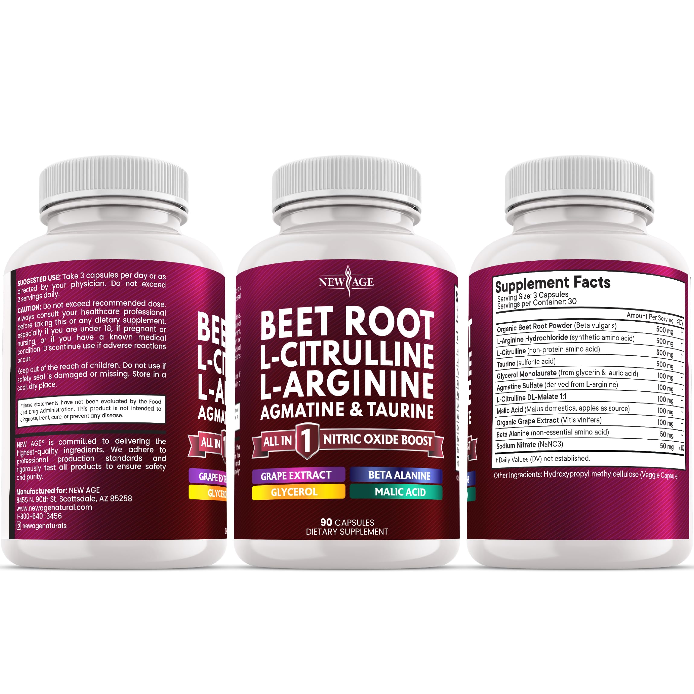 Box showing 180 vegan capsules packaging