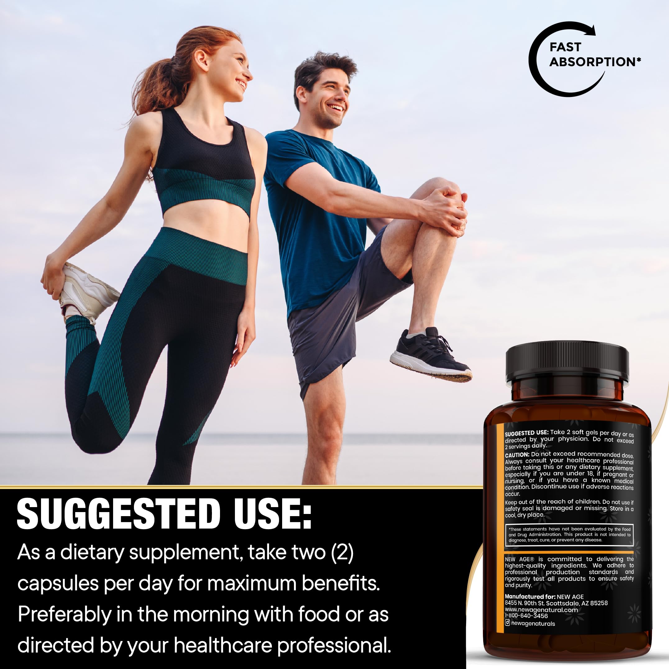 Made in USA stamp on NEW AGE Black Seed Oil Softgel Capsules packaging