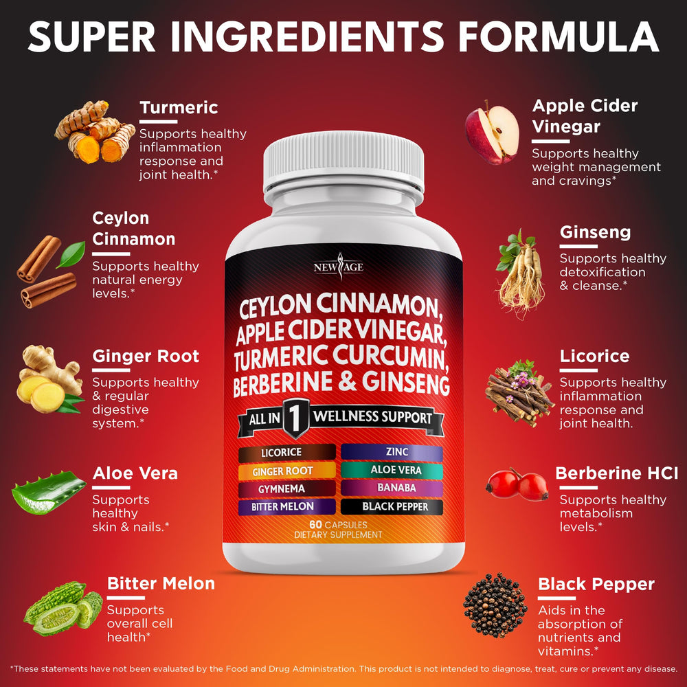 New Age capsules closeup showing the 14-in-1 blend.