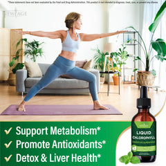 Chlorophyll drops energy boost concept