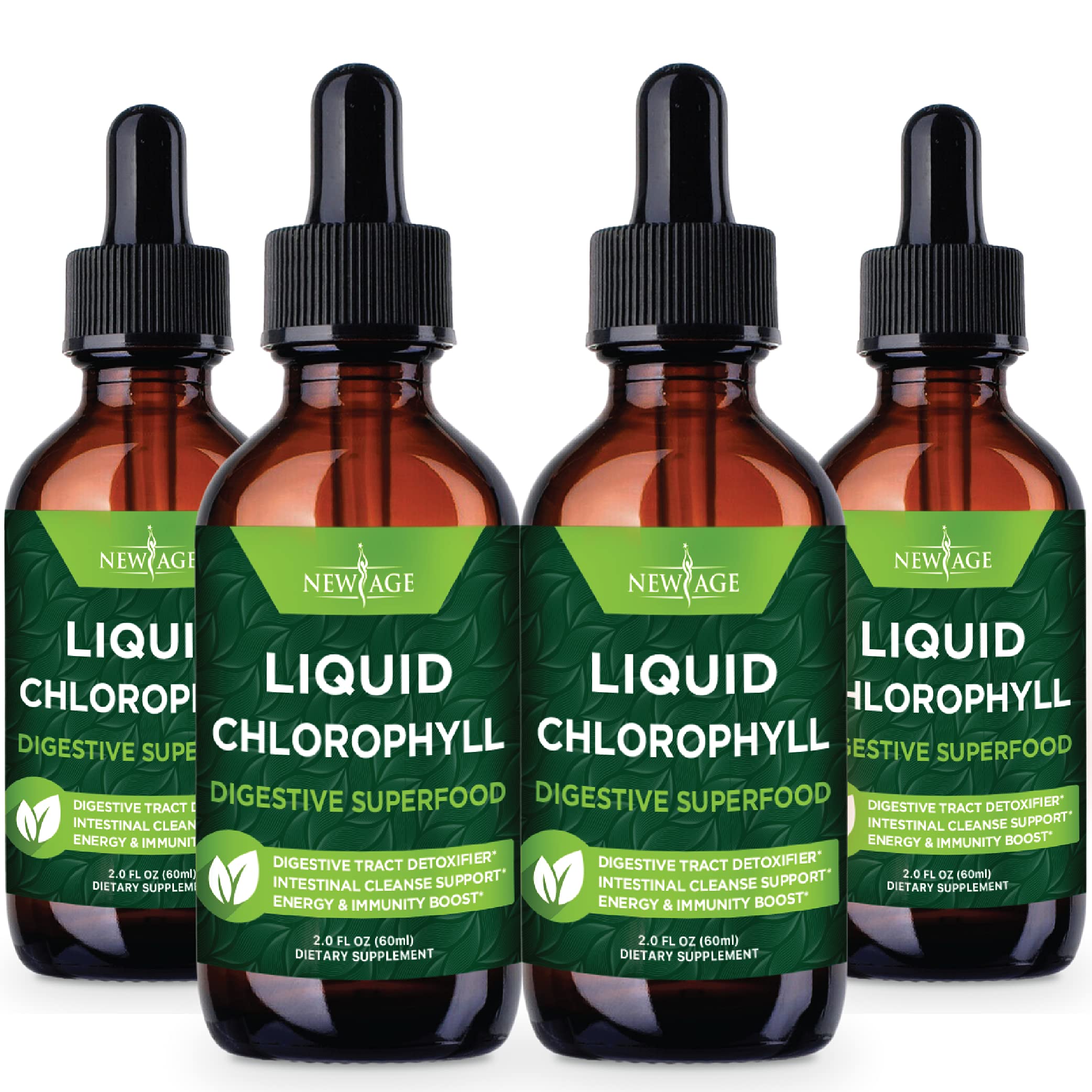 New Age Chlorophyll Liquid Drops 2 fl oz bottles pack of 4 - hero image