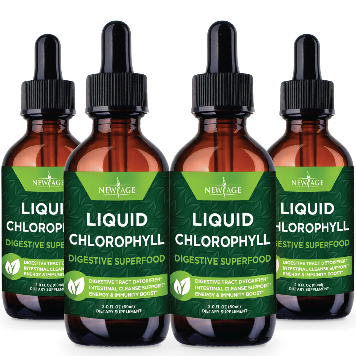 New Age Chlorophyll Liquid Drops 2 fl oz bottles pack of 4 - hero image