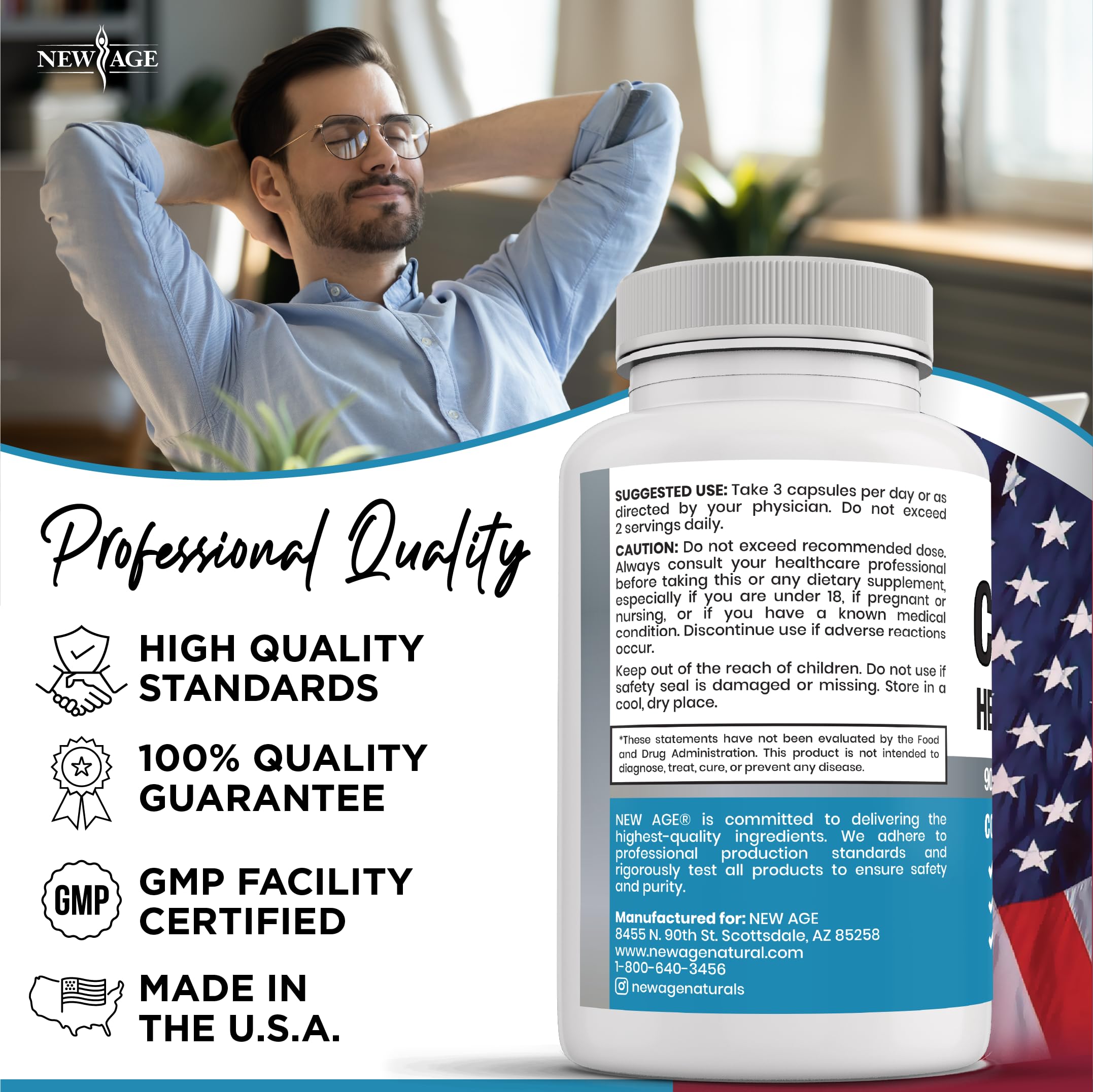 Label showing ingredients and supplement facts