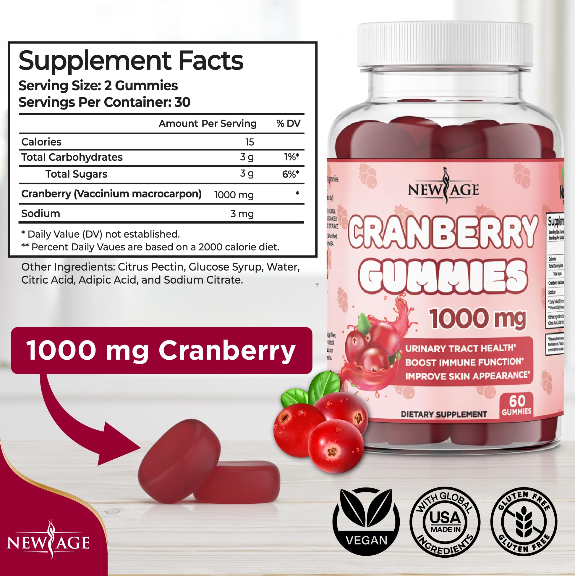 Close-up of cranberry gummies texture