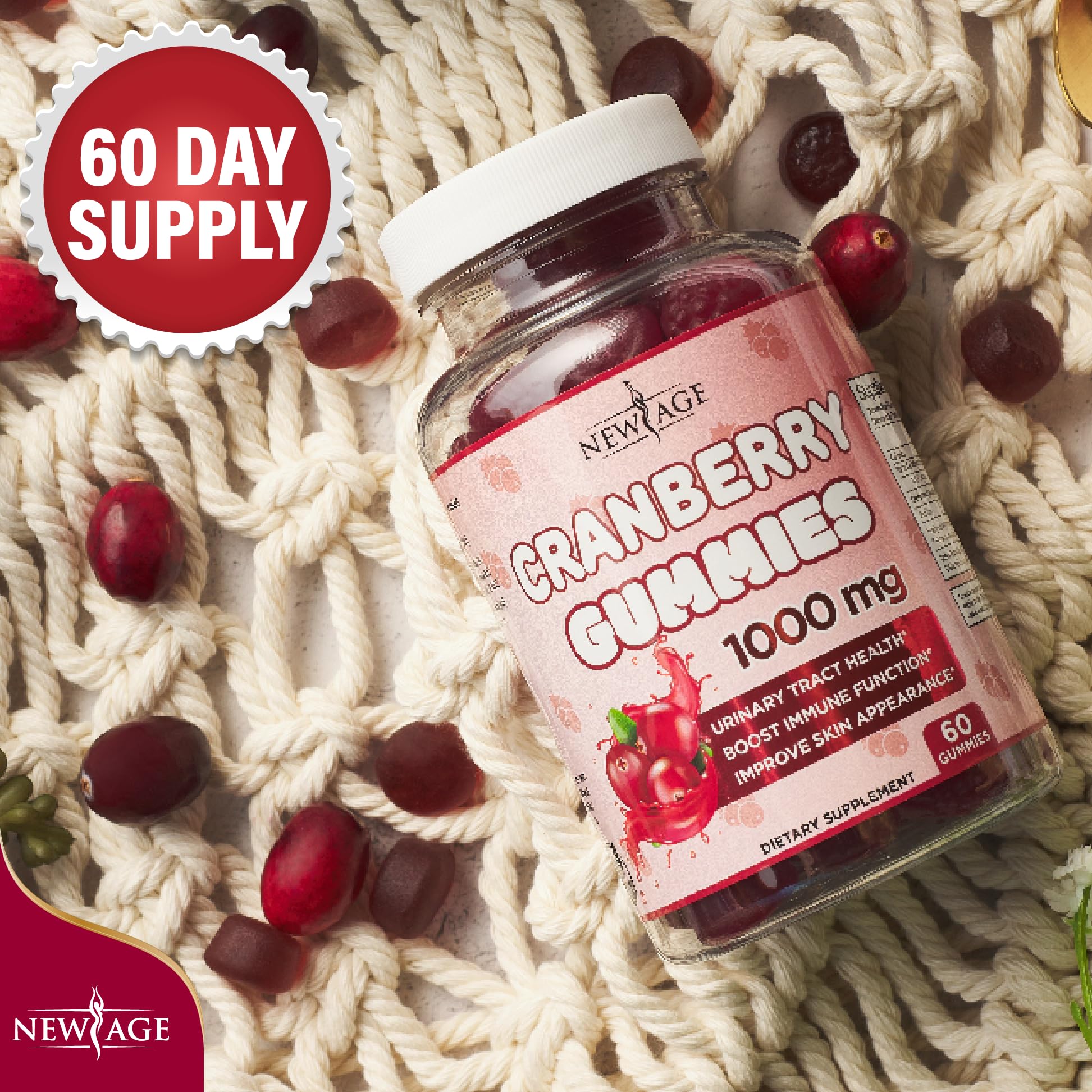 Made in the USA label on Cranberry Gummies bottle