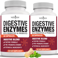 Bottle of NEW AGE Digestive Enzymes for Gut Health