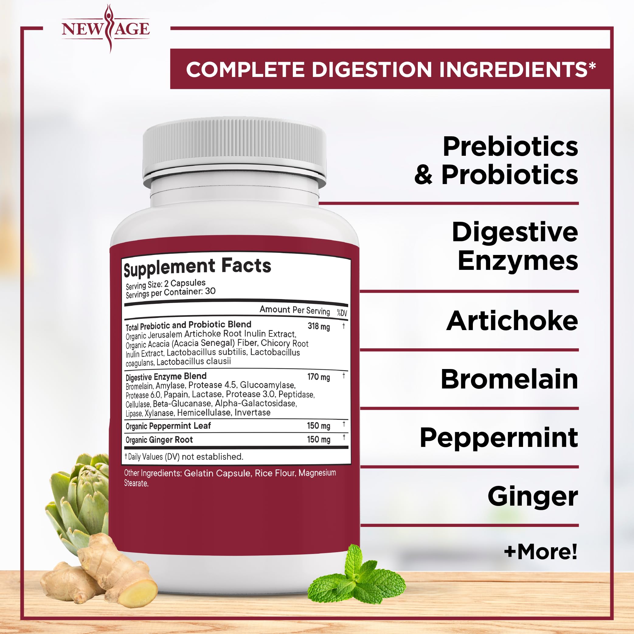 Vegan-friendly digestive health supplement capsules