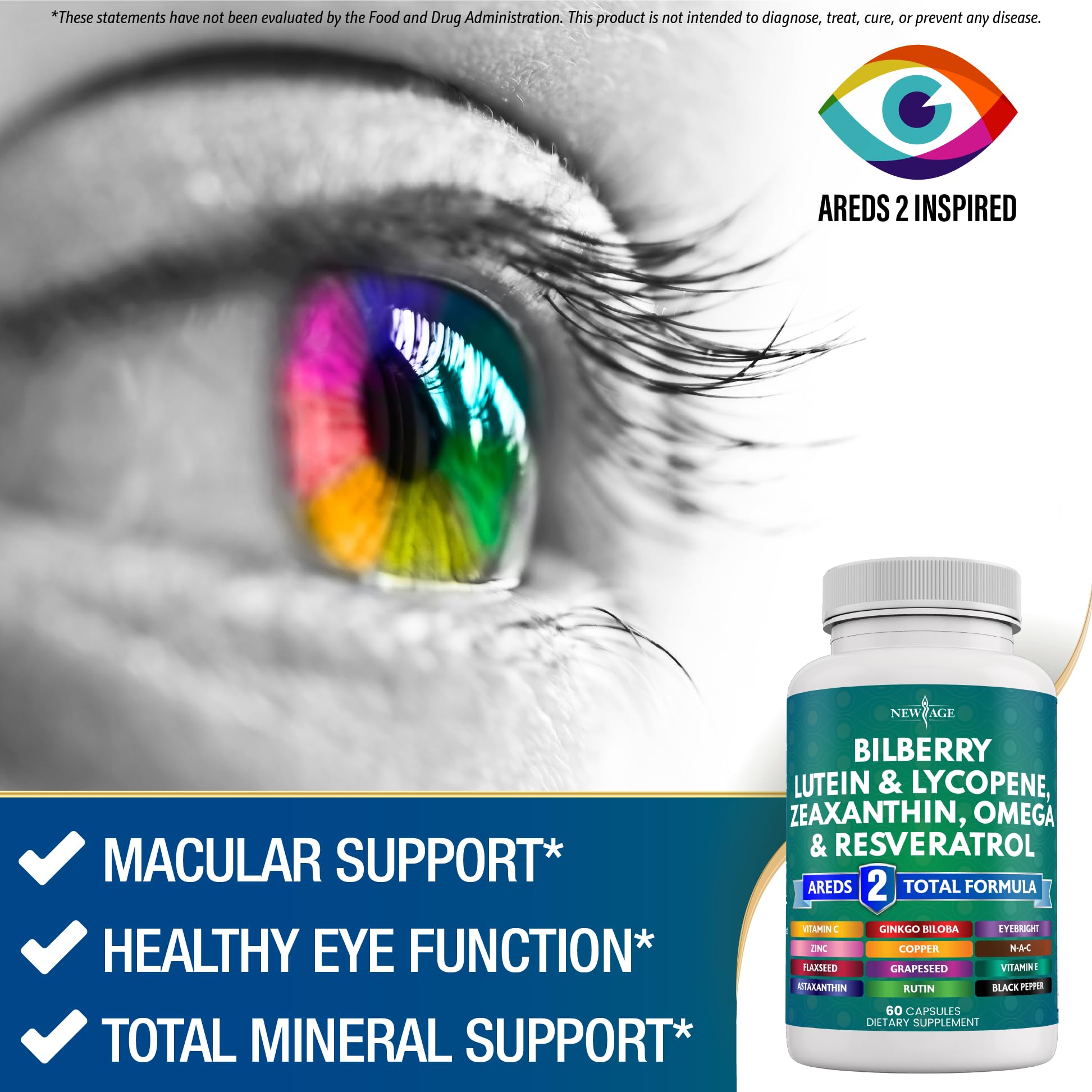 Bilberry extract with lutein and zeaxanthin eye vitamins