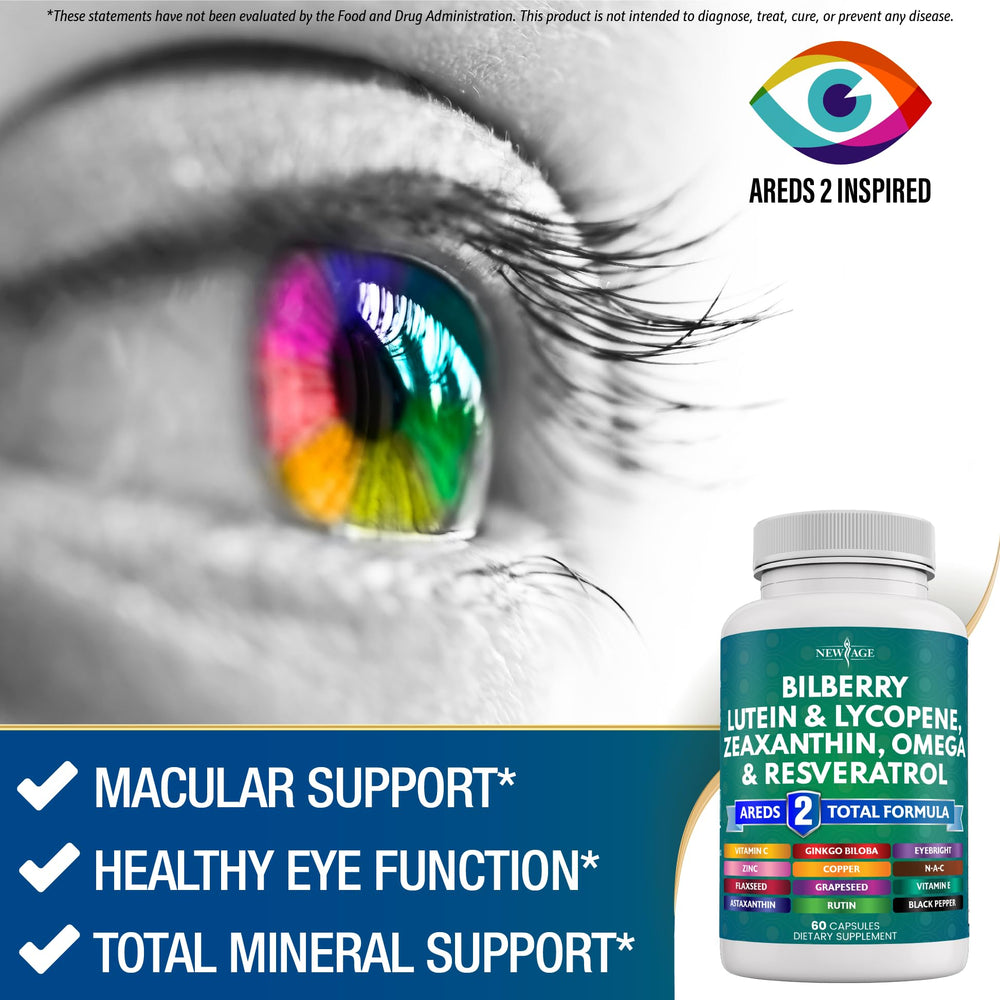 Bilberry extract with lutein and zeaxanthin eye vitamins