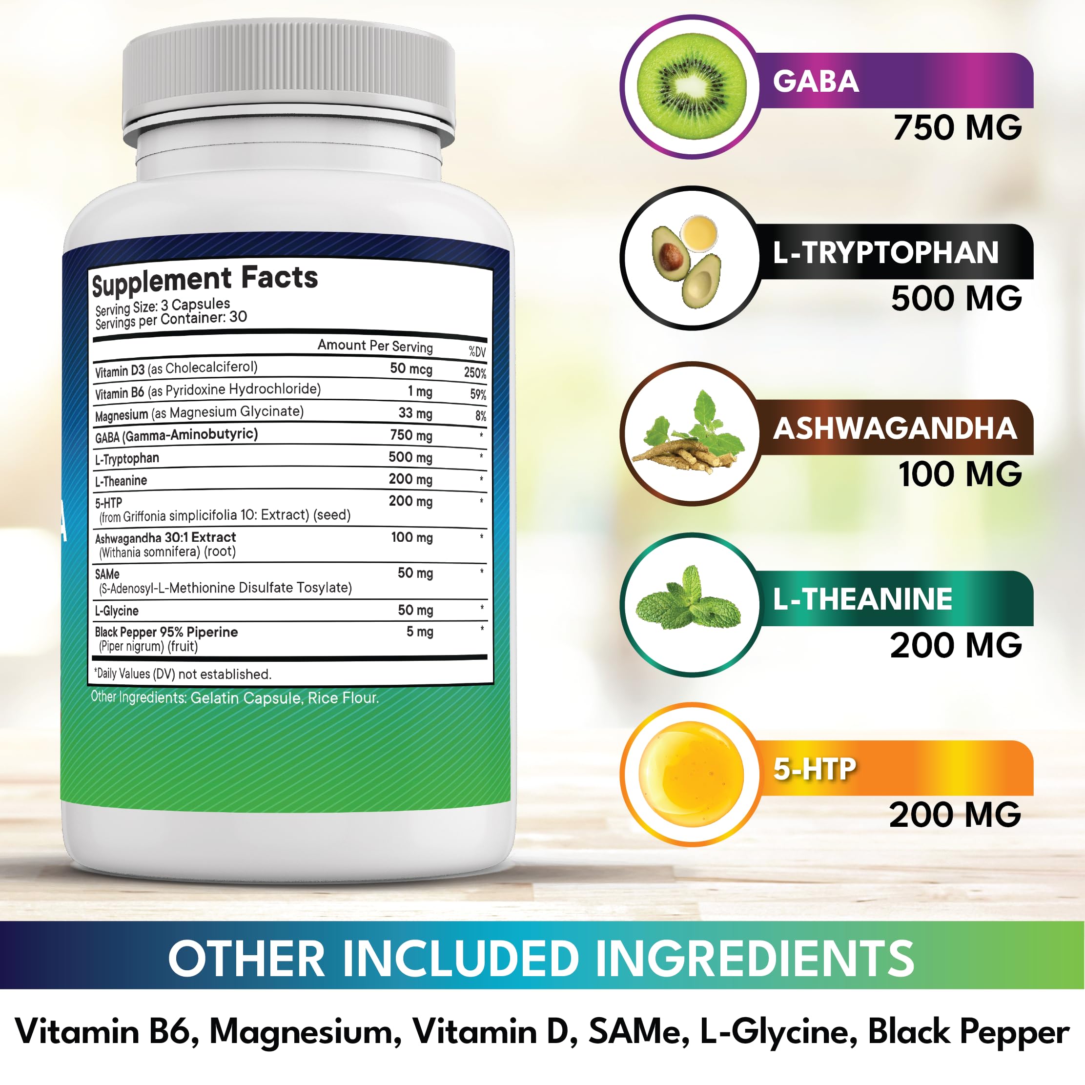 Bottle and label of New Age GABA All-in-One