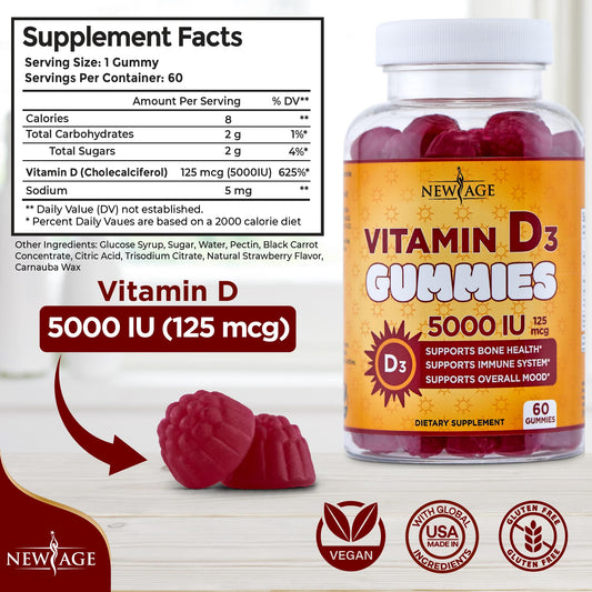 Vitamin D3 gummies 5000 IU per serving