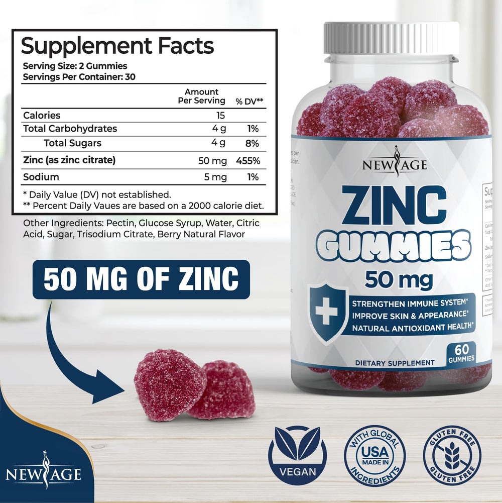 High-potency zinc gummies for immune support