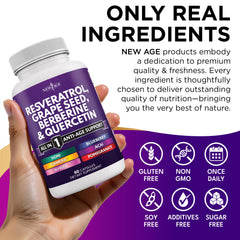 Icons representing Resveratrol, Berberine, Quercetin and Grape Seed in the formula