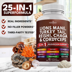 All-in-one 20-in-1 mushroom supplement concept