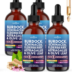 Bottle of NEW AGE Lymphatic Drainage Drops with Burdock Root and herbs