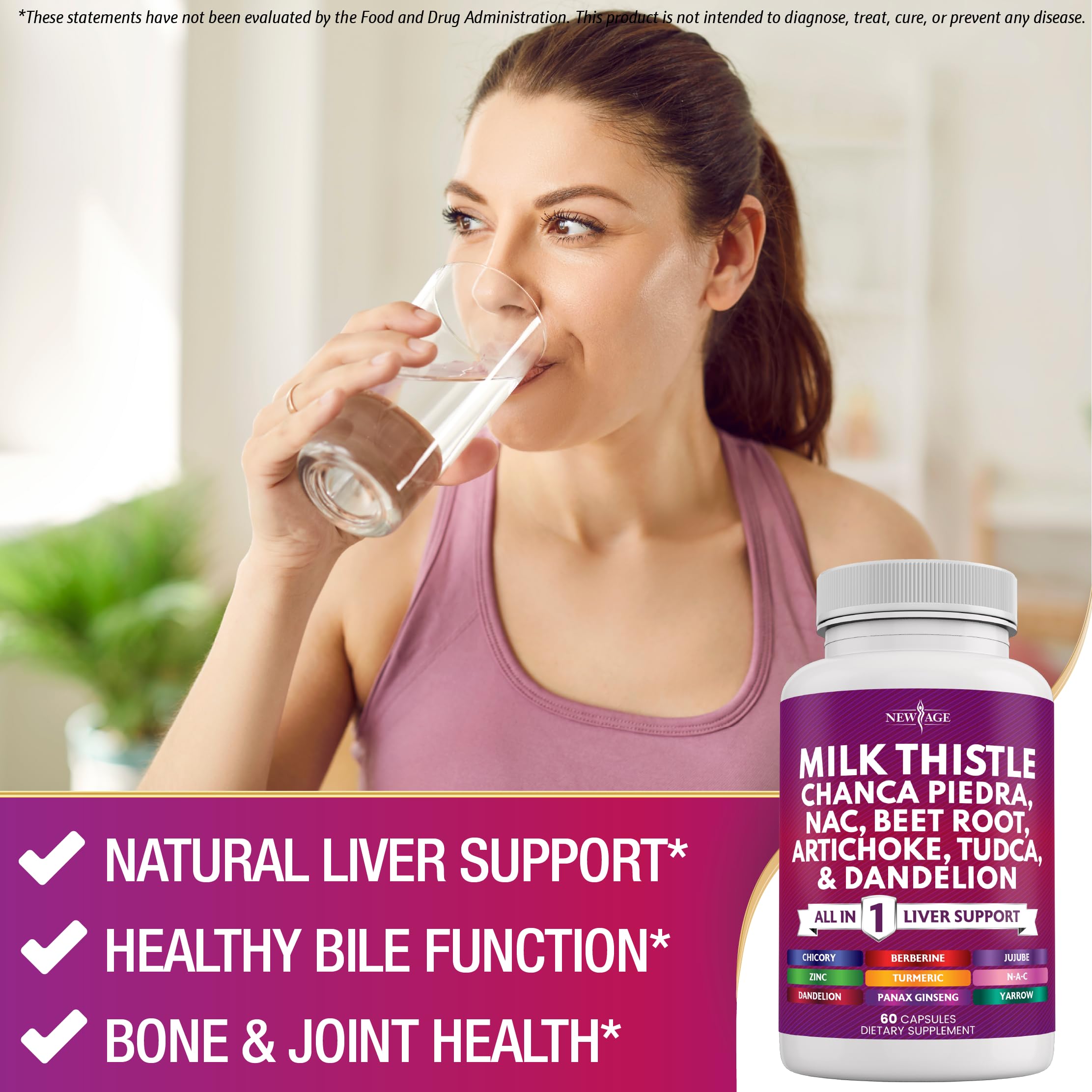 Milk thistle capsules with liver-support ingredients