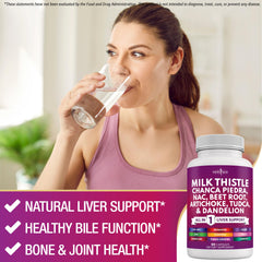 Milk thistle capsules with liver-support ingredients