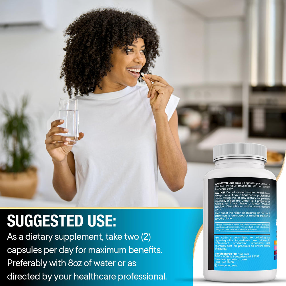 Supplement facts panel for New Age NAC