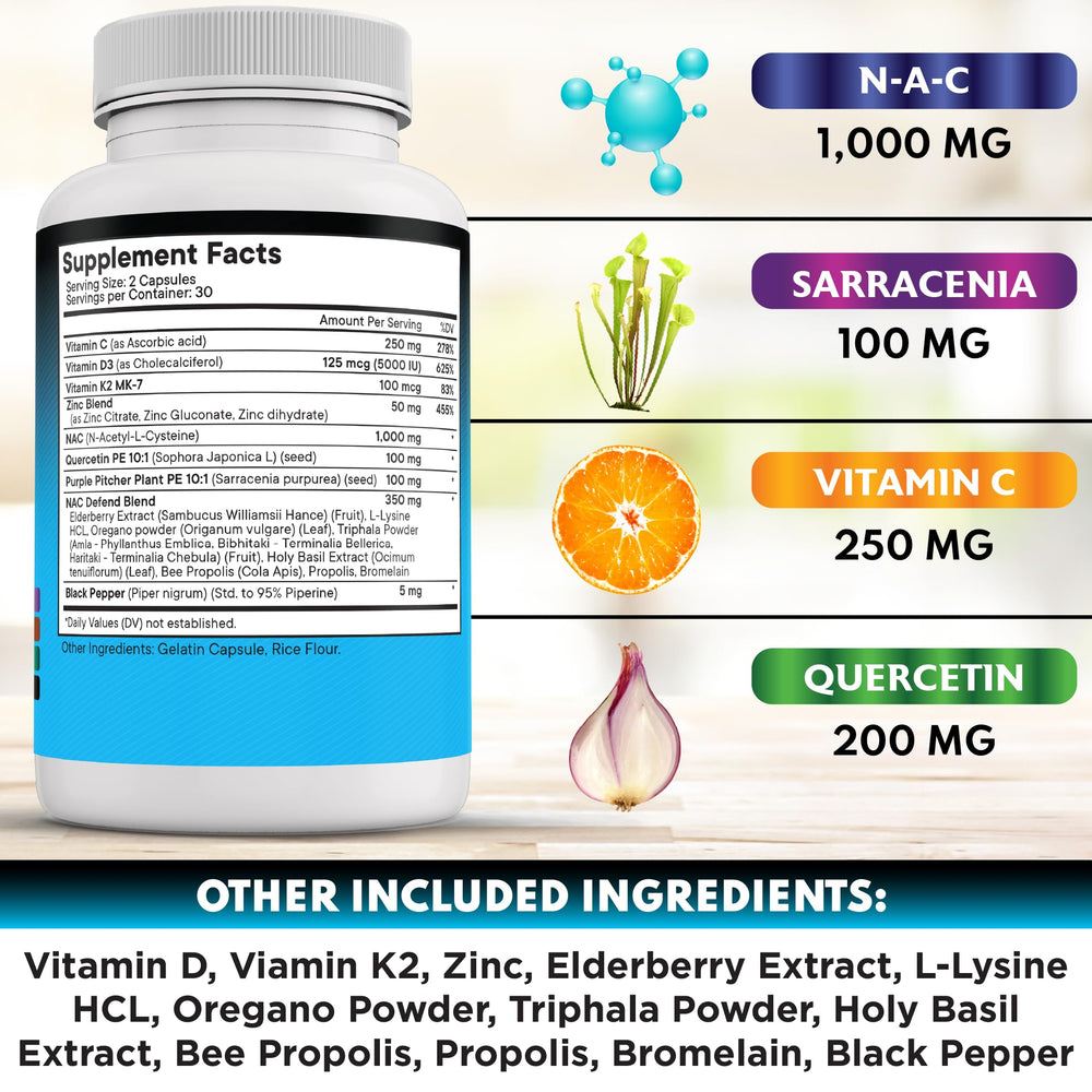 NAC capsules close-up with label