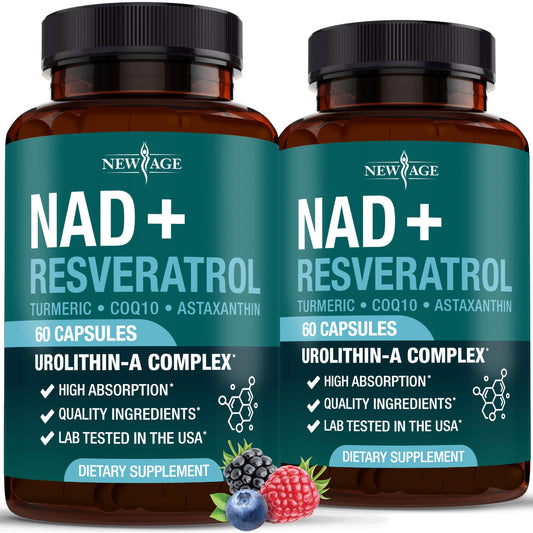 Bottle of NEW AGE NAD+ Supplement with label