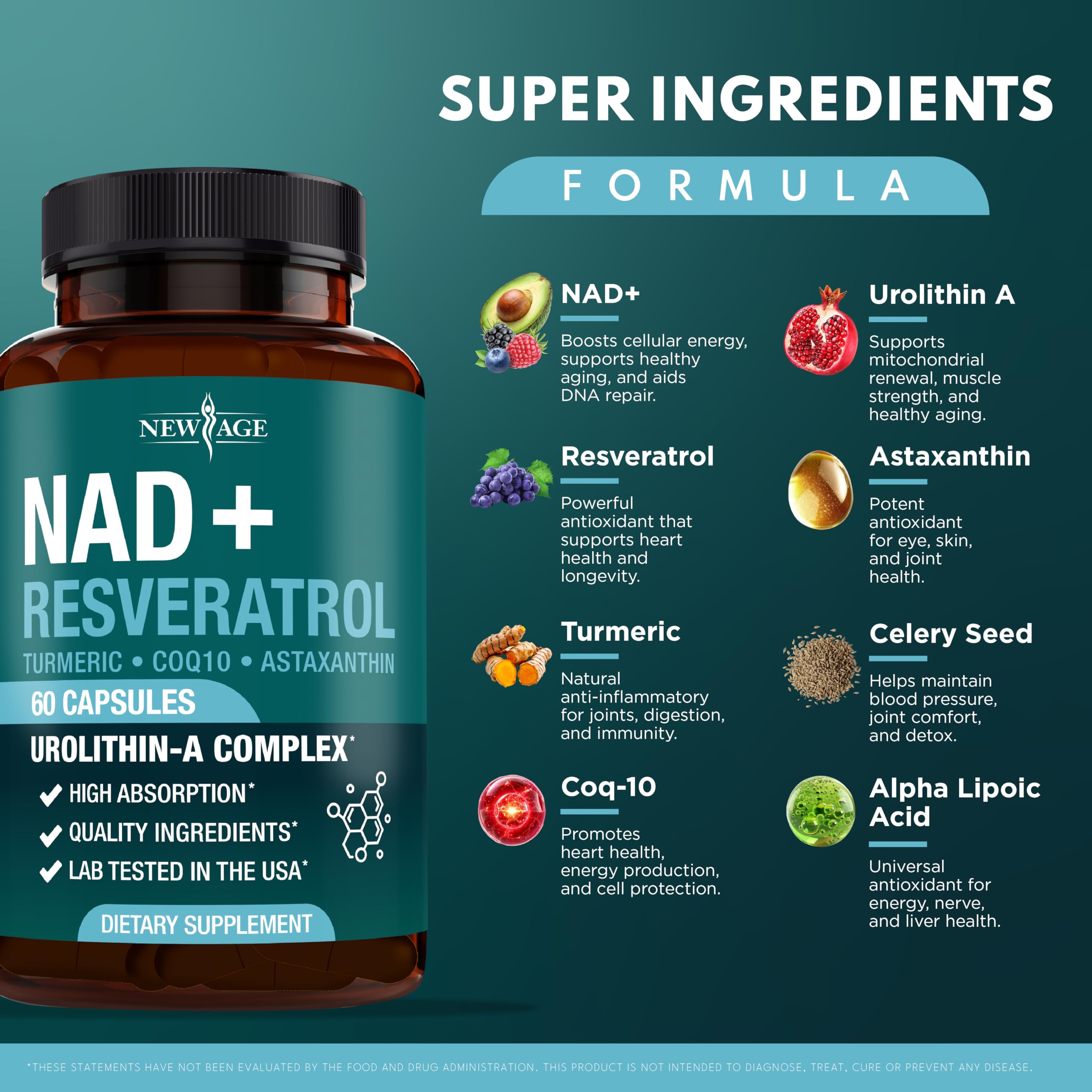 Two capsules of NEW AGE NAD+ Supplement