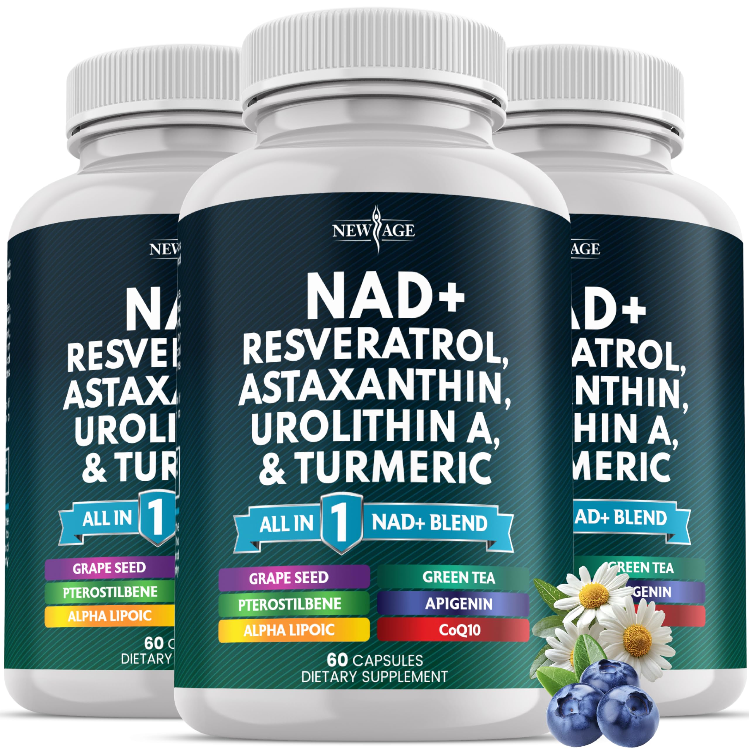 NEW AGE NAD+ supplement hero image with packaging