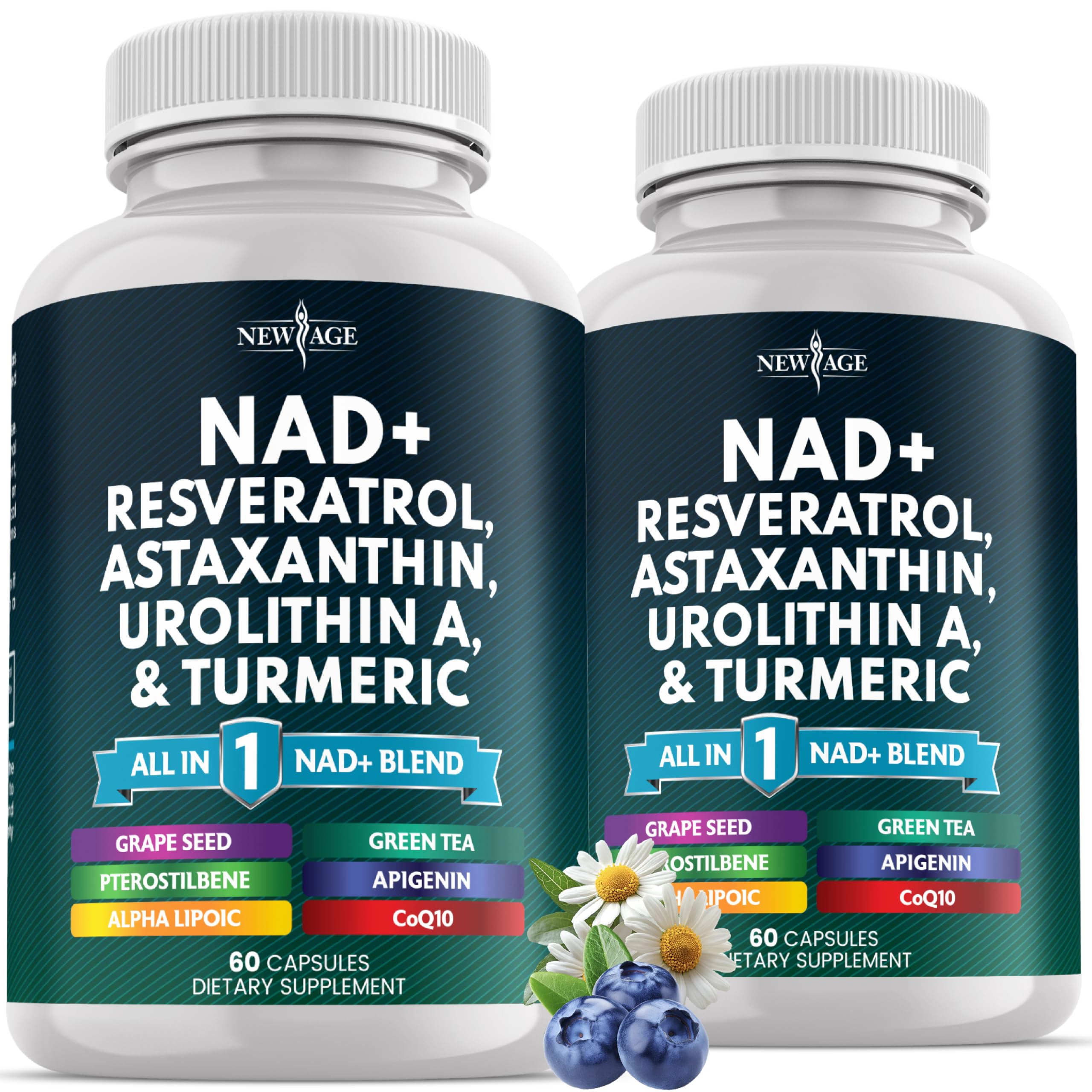 Front view of NEW AGE NAD+ Supplement bottle
