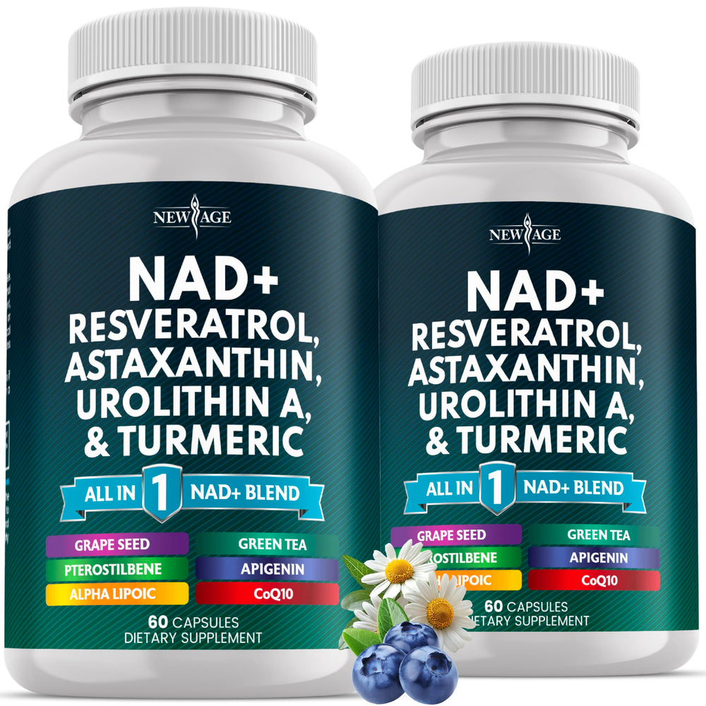 Front view of NEW AGE NAD+ Supplement bottle