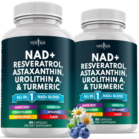 Front view of NEW AGE NAD+ Supplement bottle